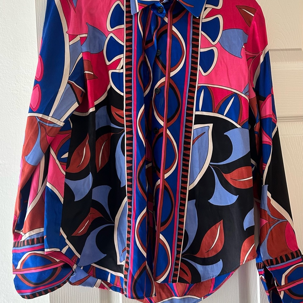 Zara Multicolor Button Down Work Office Shirt